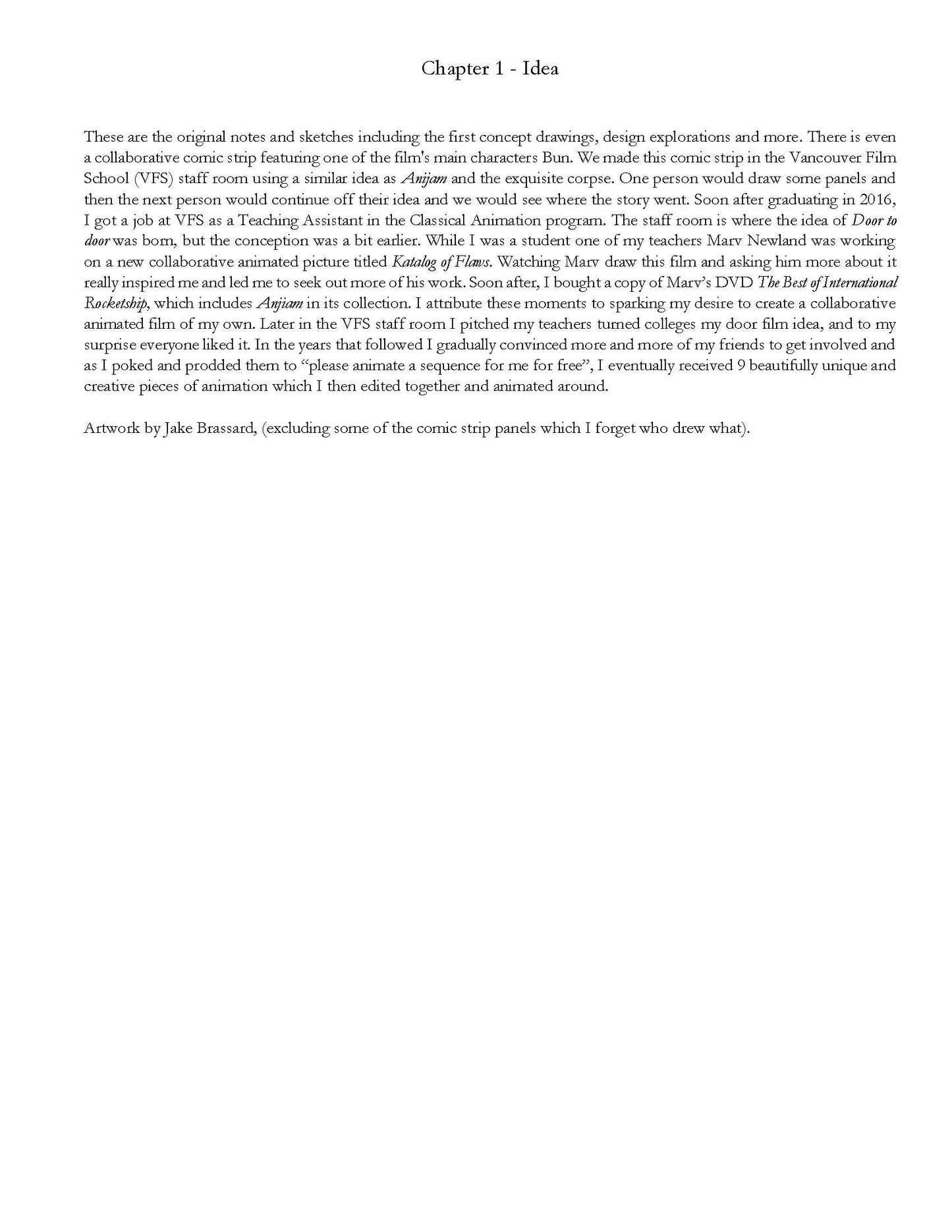 The Making of Door to door: a Loogaland art book (.PDF)